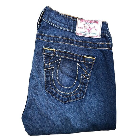 TRUE Religion Jeans Size 27 CASEY Blue - Picture 1 of 4